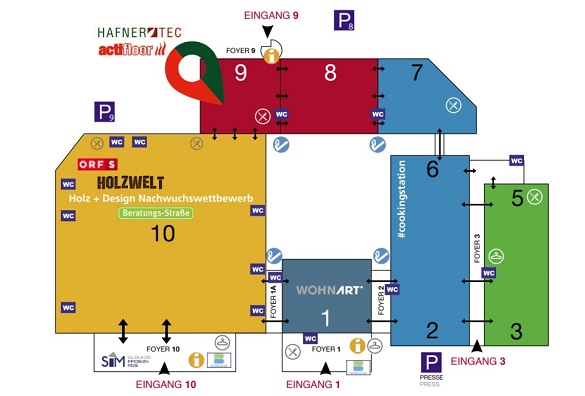 Lageplan des Messegeländes der Messe Bauen und Wohnen