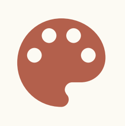 Icon einer Farbpalette, die für Farbe steht